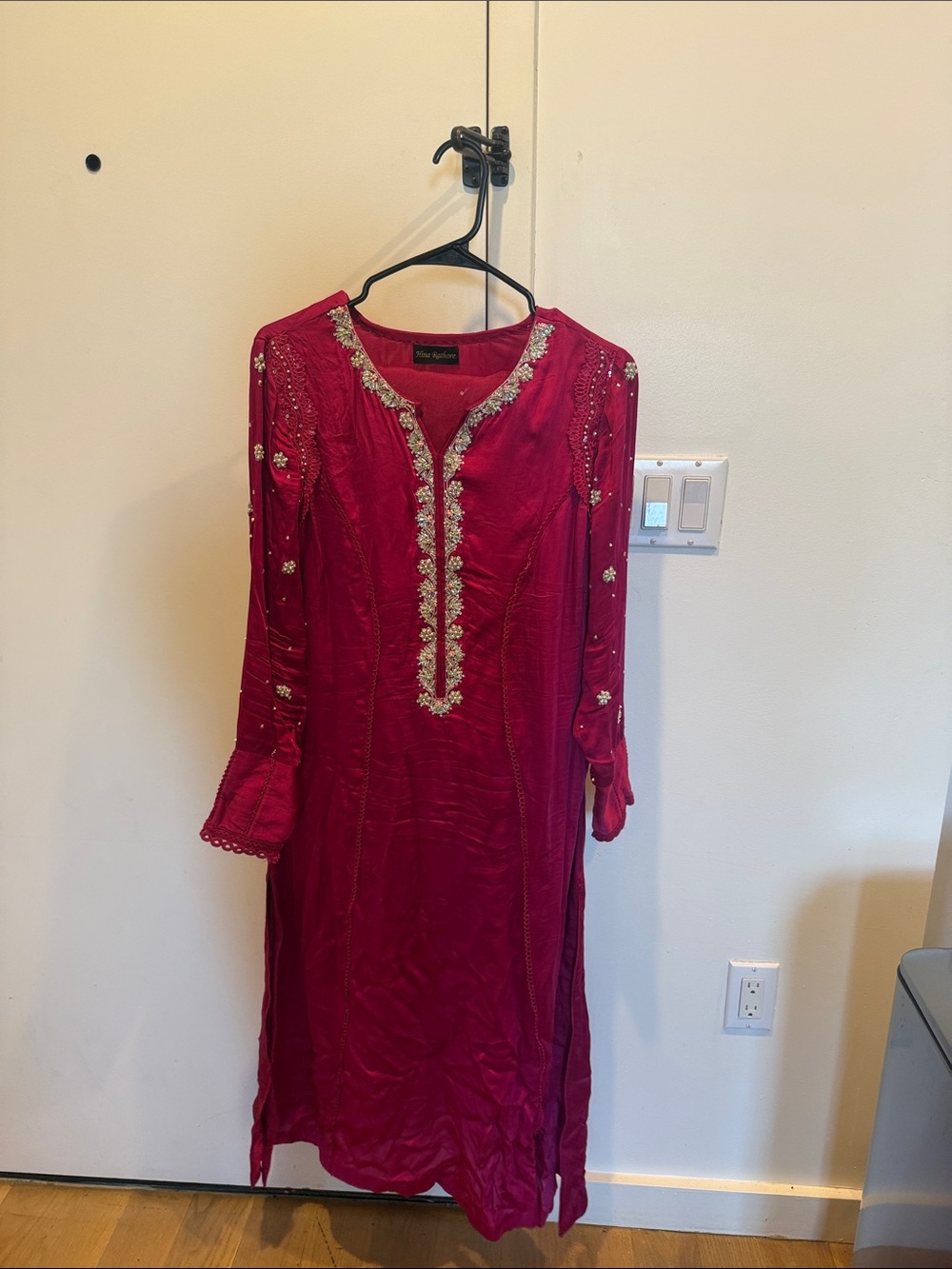 Elegant Red Embroidered Women's Shalwar Kameez